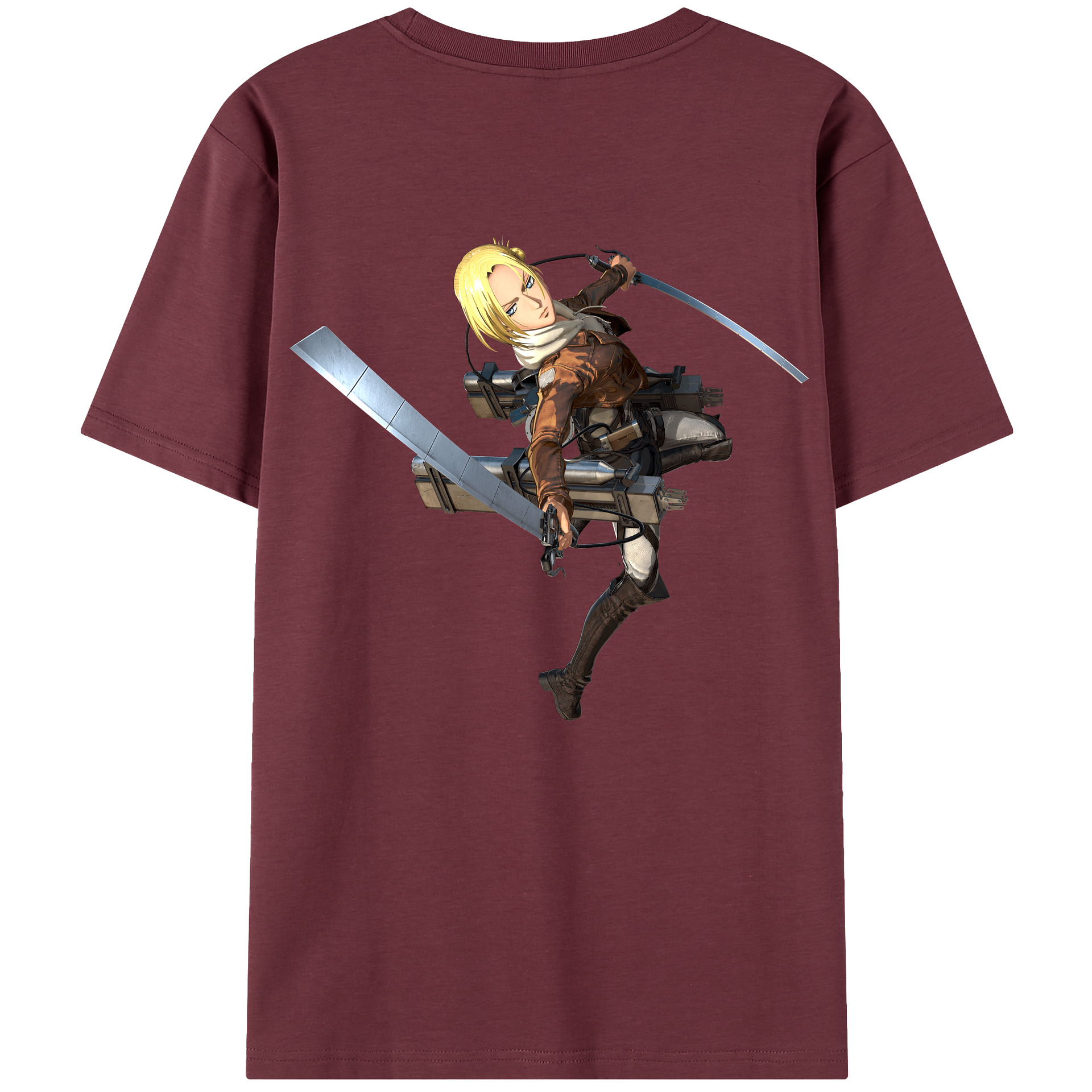 （画像用） 進撃の巨人 アニ・レオンハート Attack on Titan Annie Leonhart 綿100％半袖Tシャツ（背面プリント）